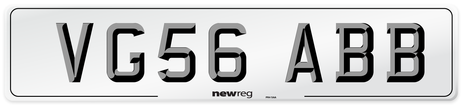 VG56 ABB Number Plate from New Reg